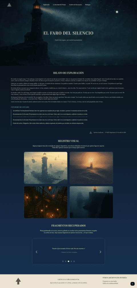 Diseño web de Escenarios Olvidados