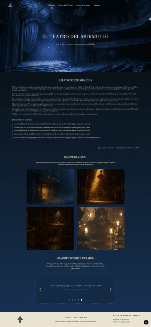 Diseño web de Escenarios Olvidados