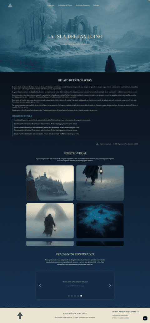 Diseño web de Escenarios Olvidados