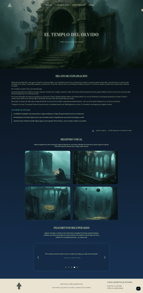 Diseño web de Escenarios Olvidados