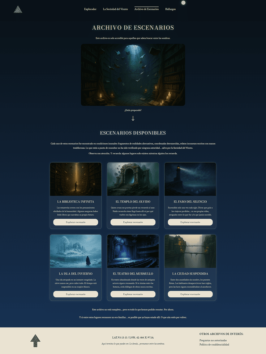 Diseño web de Escenarios Olvidados
