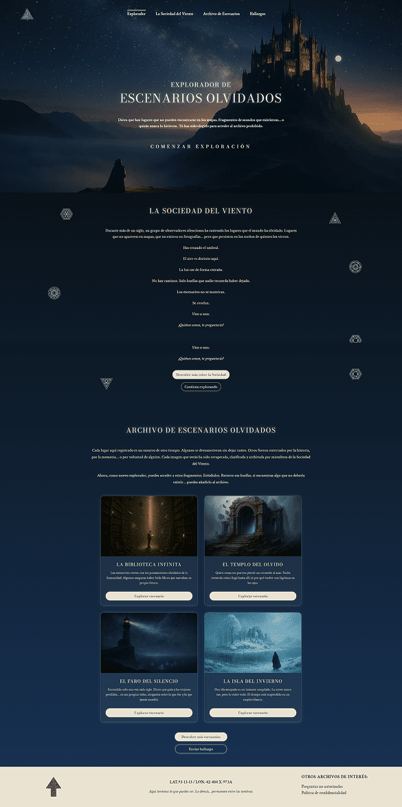 Diseño web de Escenarios Olvidados