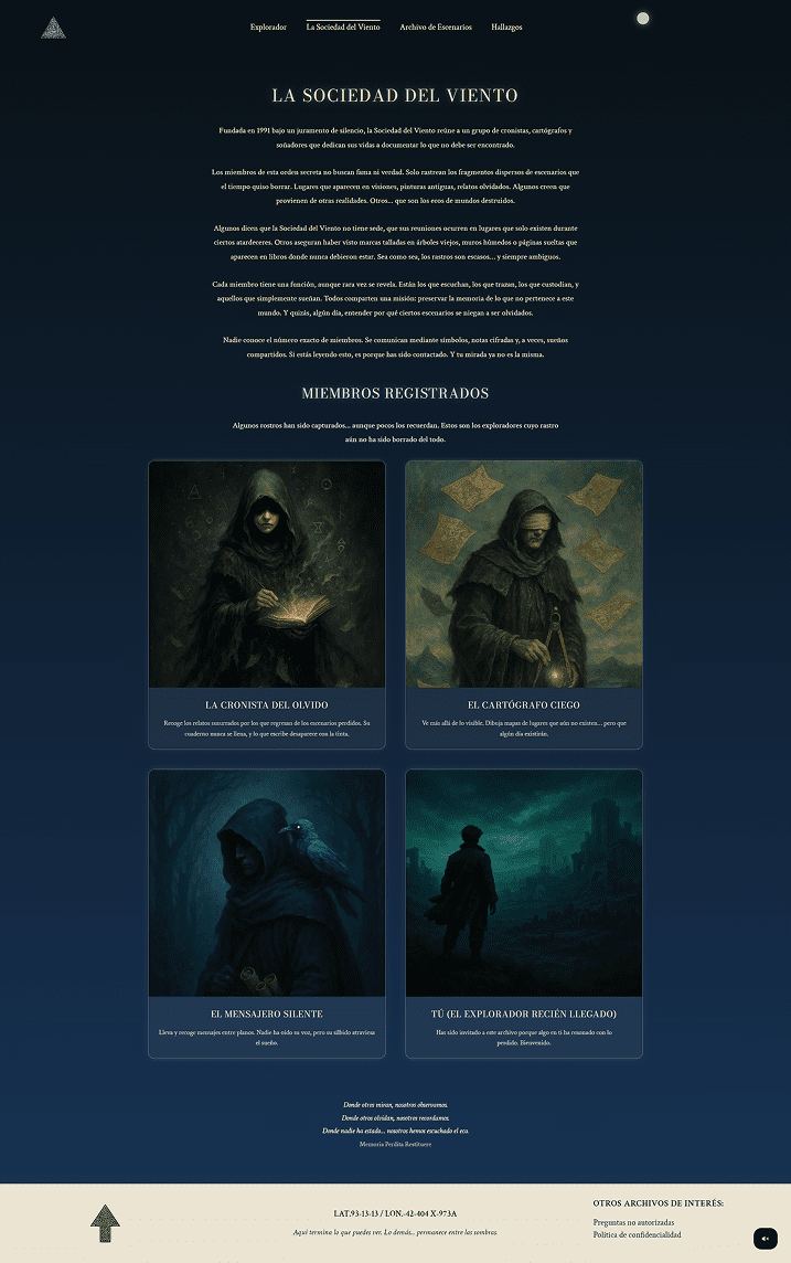 Diseño web de Escenarios Olvidados