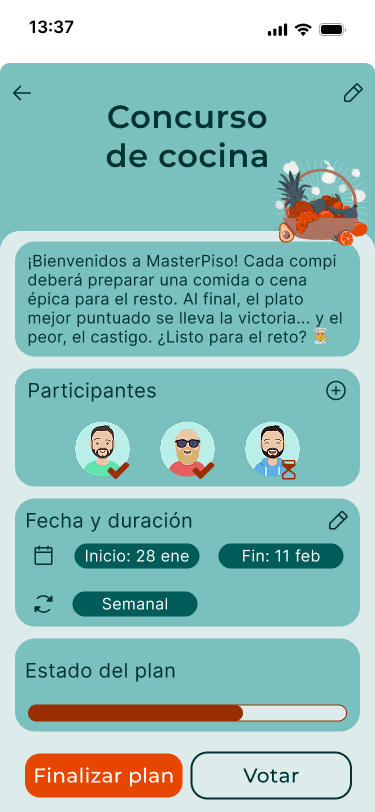 Pantalla de Roomie Planner
